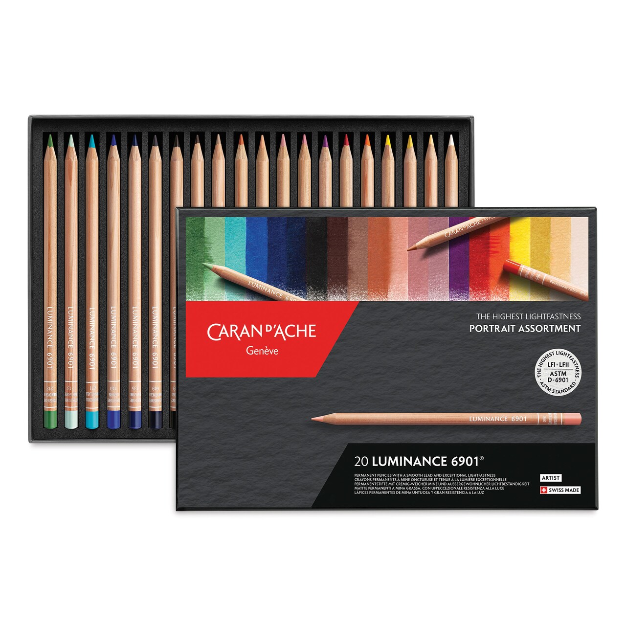 Caran d'Ache Luminance Colored Pencils - Set of 20, Portrait Colors